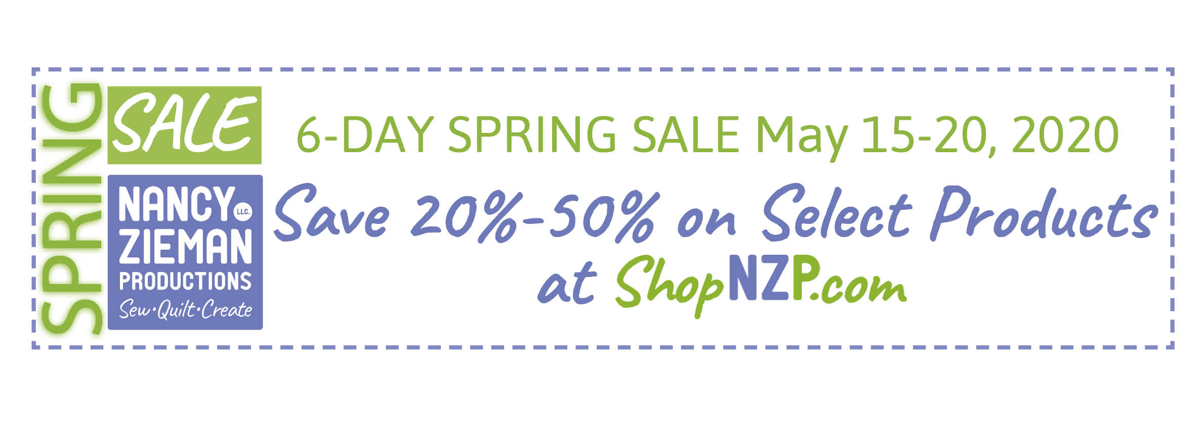 Spring Sale May 15-20, 2020 at ShopNZP.com